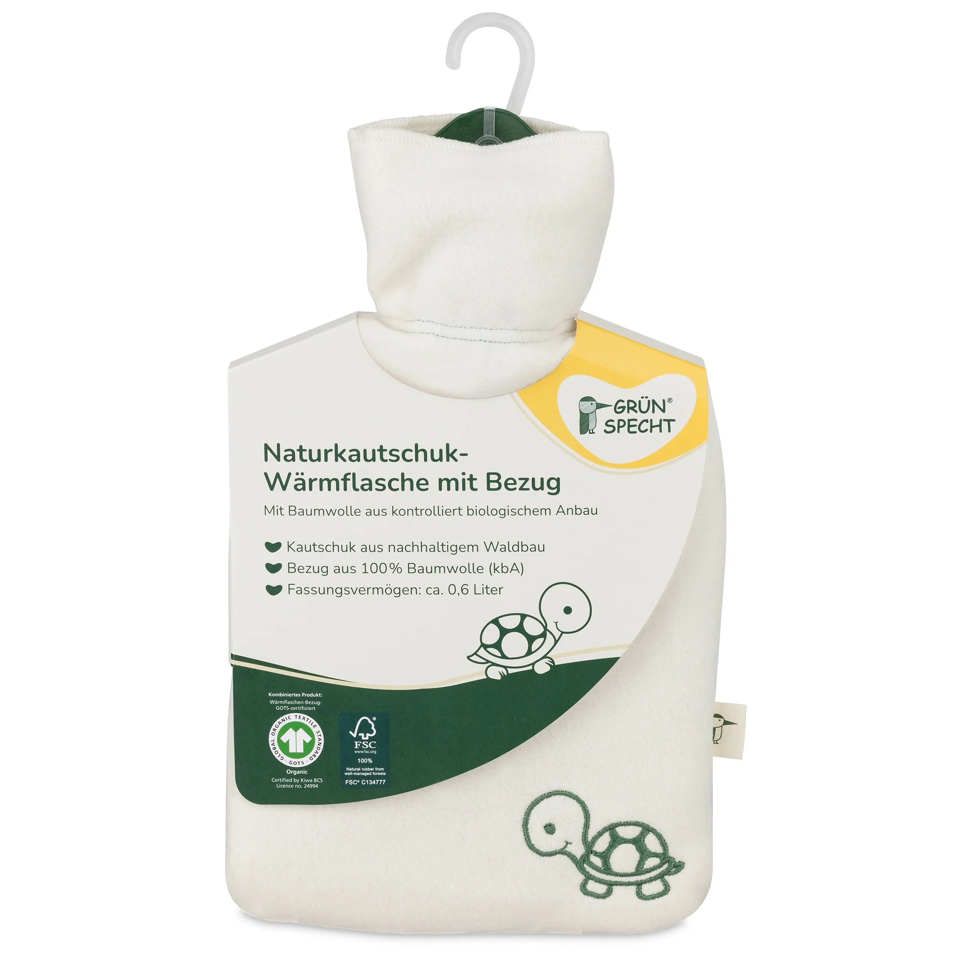 Naturkautschuk-Wärmflasche, mit Bio-Bezug - Image 3