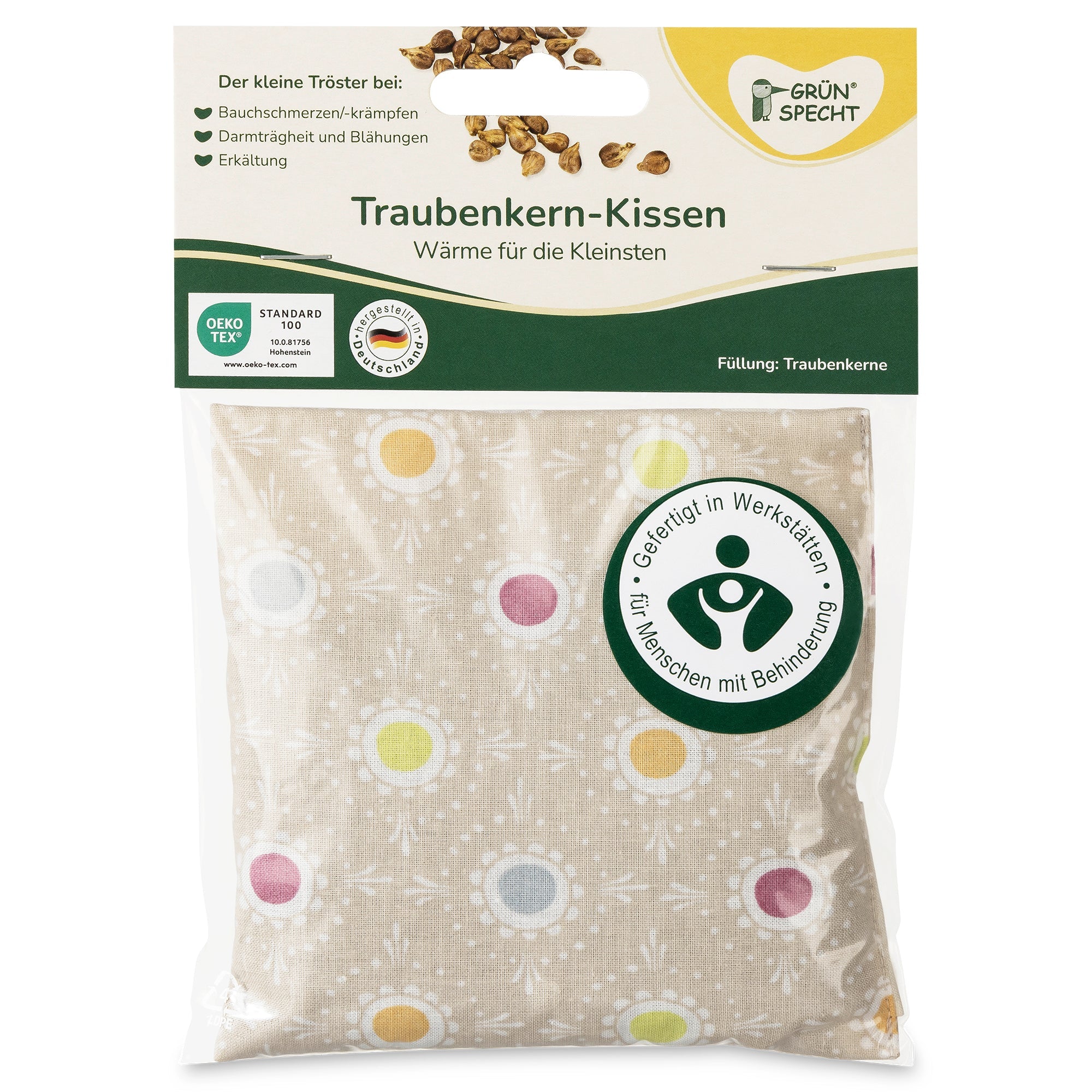 Traubenkern-Kissen, 12 x 12 cm - Image 3
